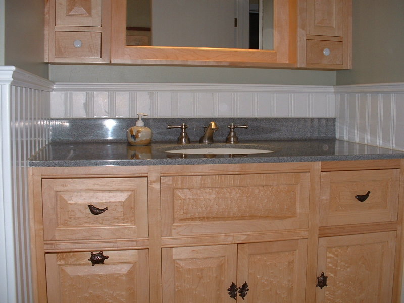 birds eye maple bathroom cabinet