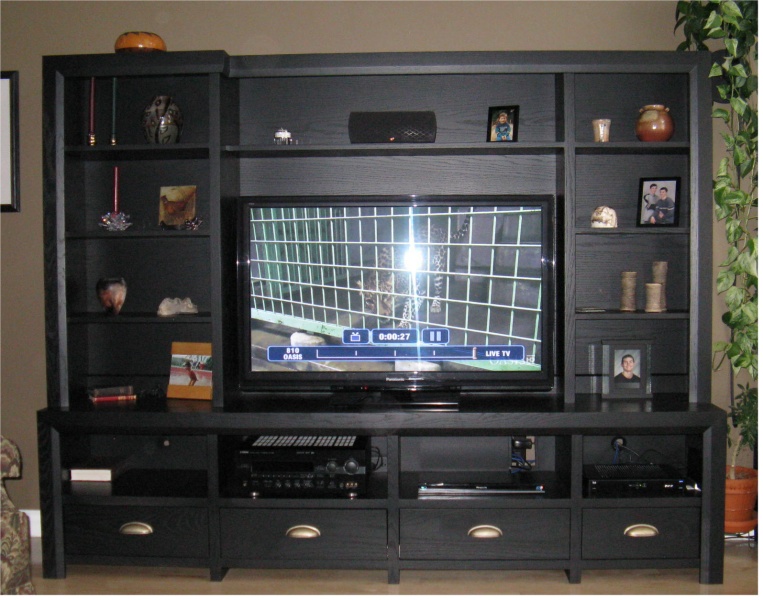 black wall unit 