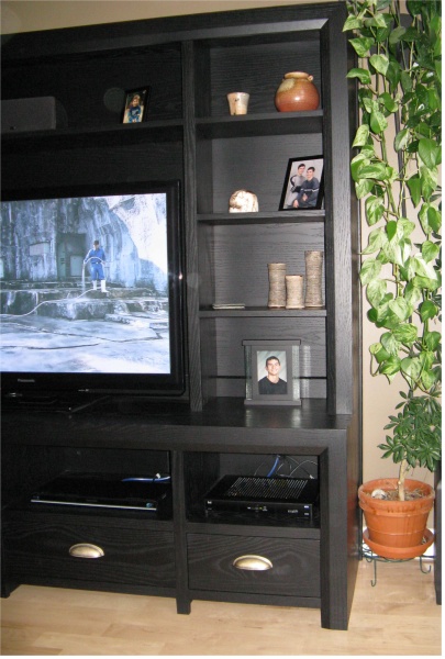 black wall unit closeup
