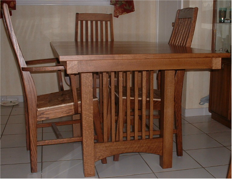 mission oak table