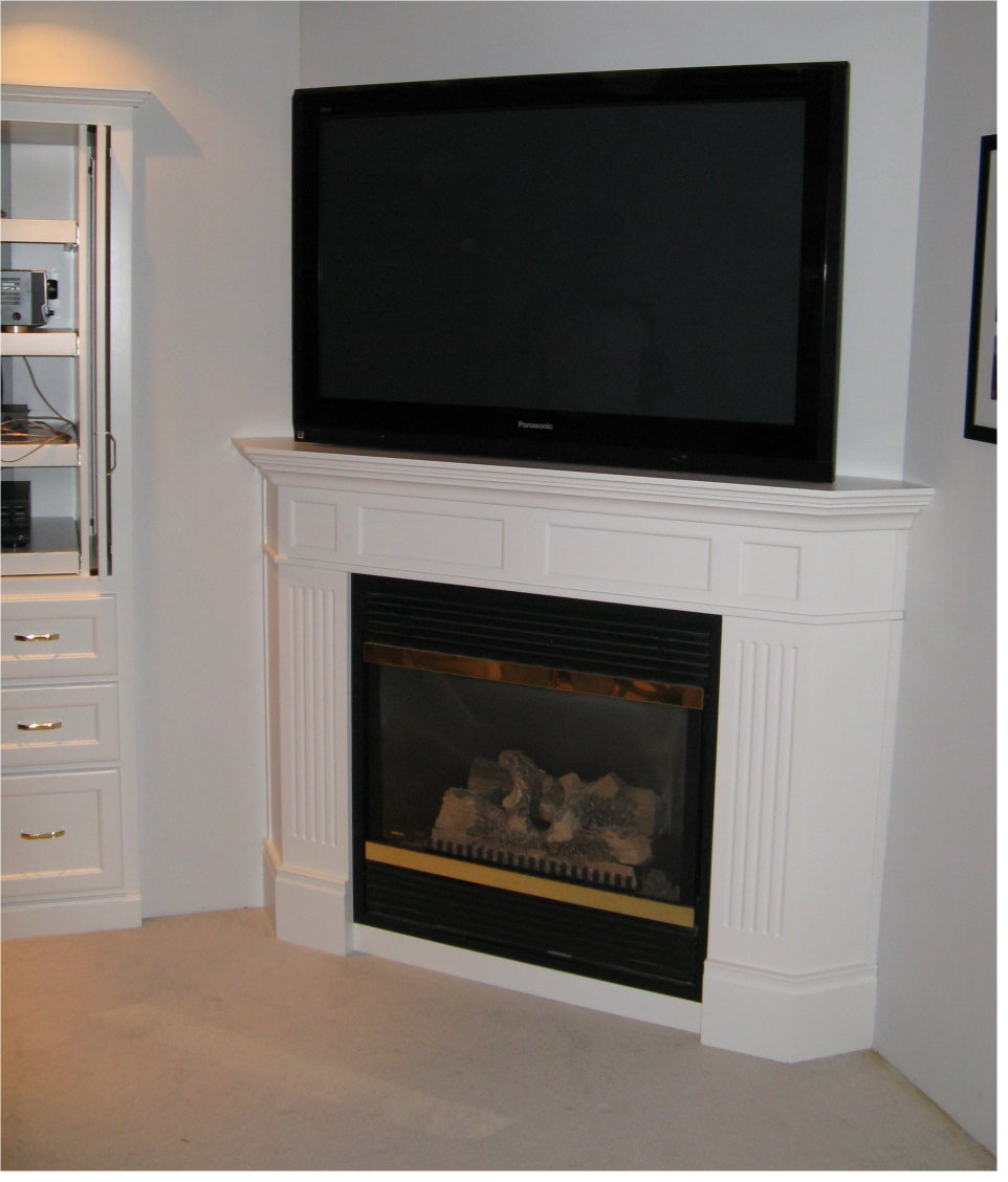 white fireplace