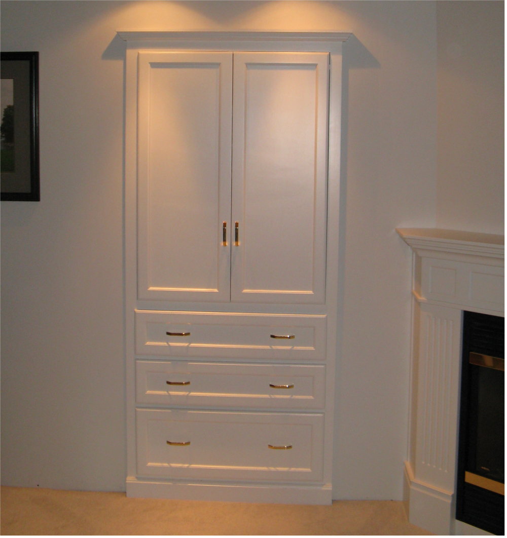white entertainment storage unit